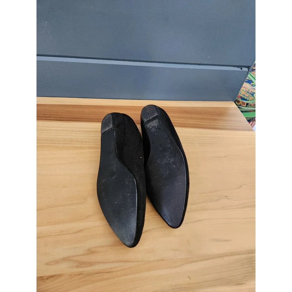 90s Black Velour Flats‎